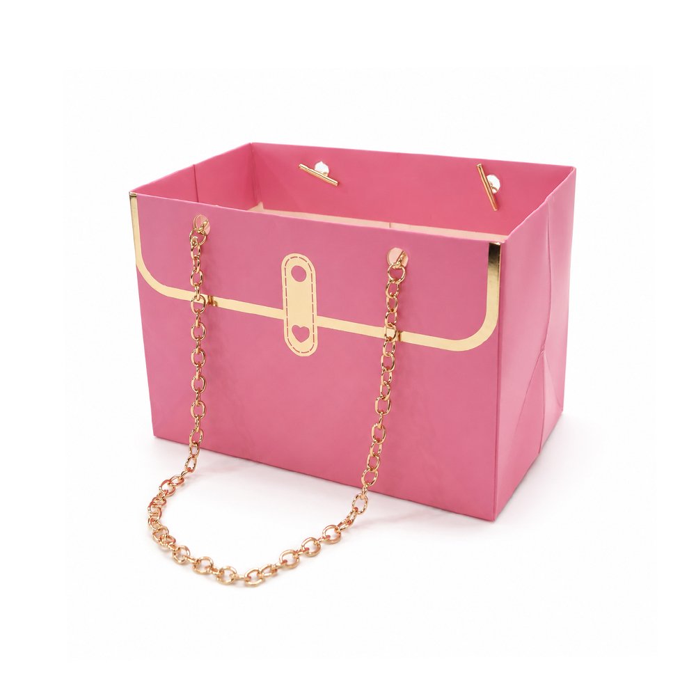 Embossed Waterproof Cardboard Paper Bag with Chain - Image 3