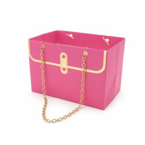 Embossed Waterproof Cardboard Paper Bag with Chain