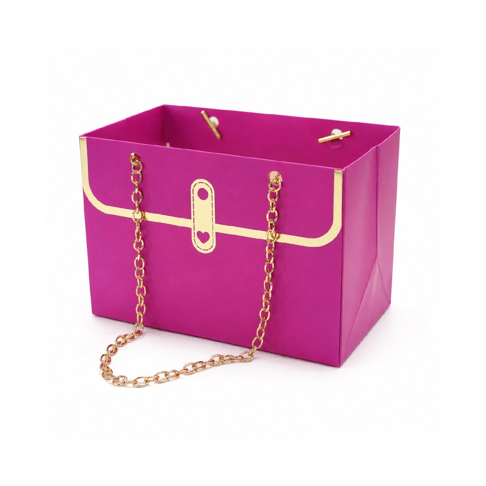 Embossed Waterproof Cardboard Paper Bag with Chain - Image 5