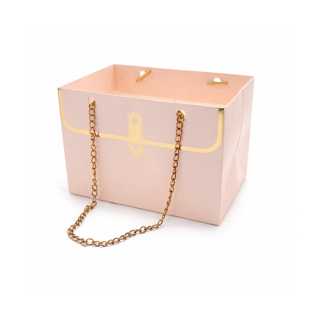 Embossed Waterproof Cardboard Paper Bag with Chain - Image 6