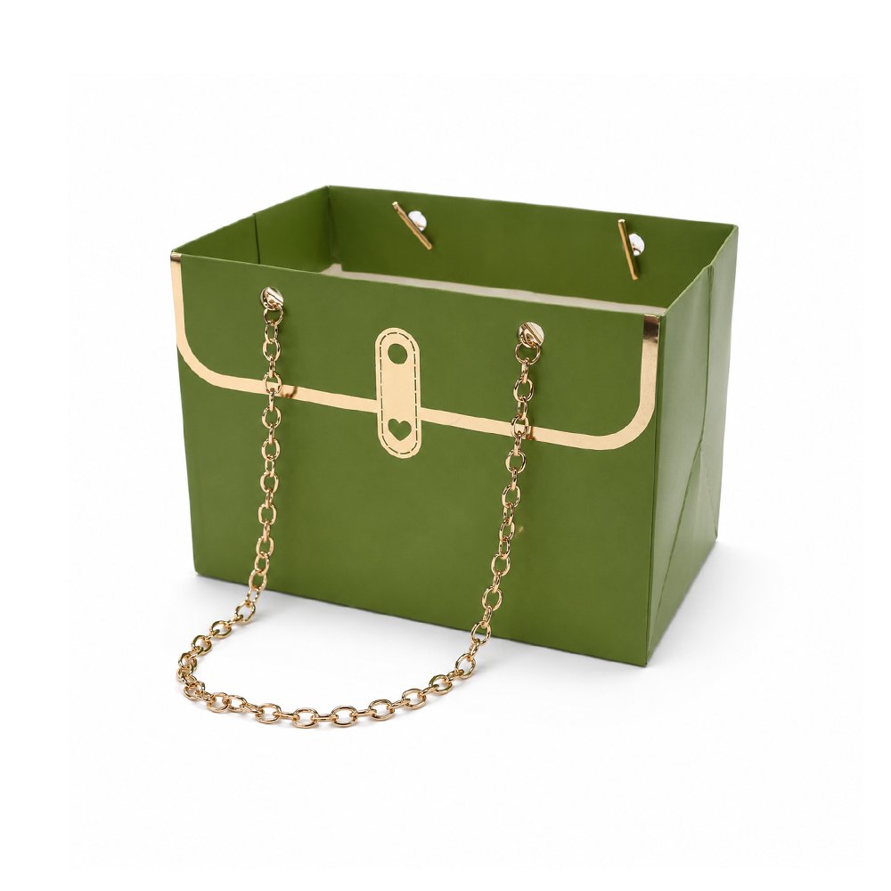 Embossed Waterproof Cardboard Paper Bag with Chain - Image 7