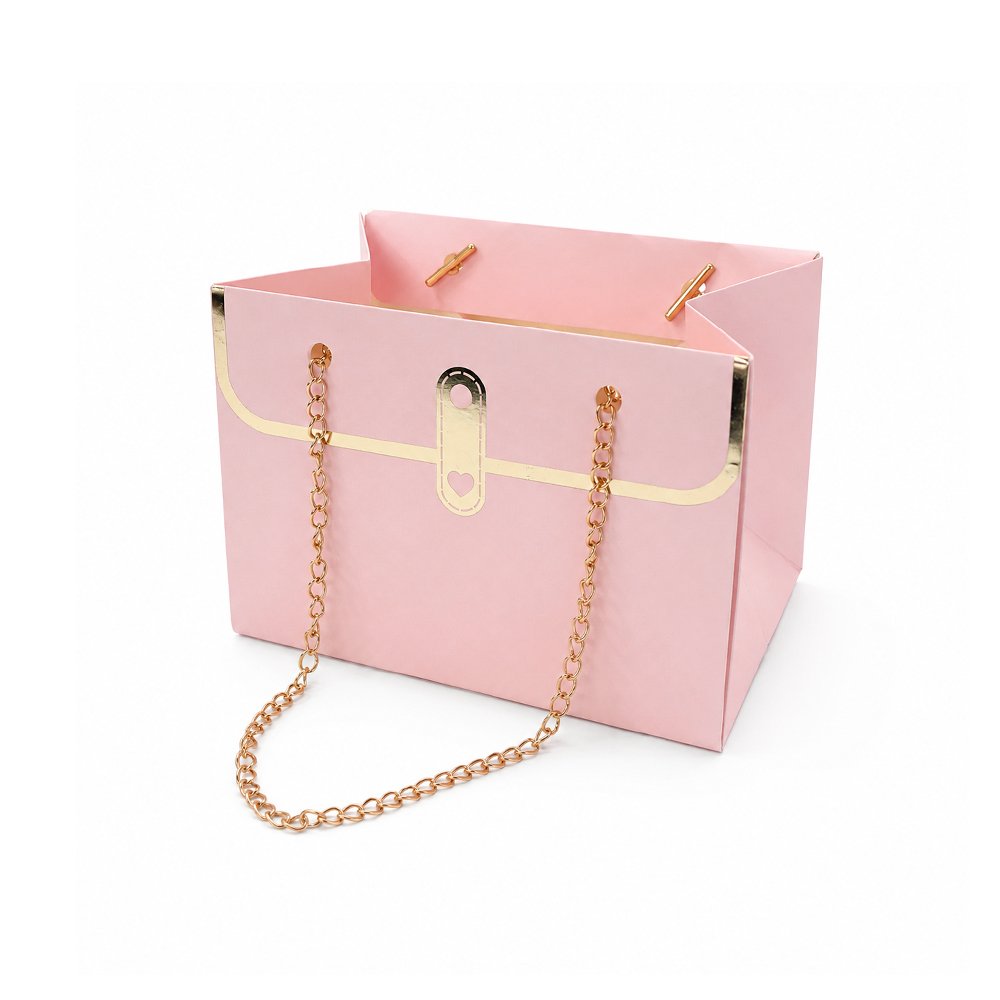Embossed Waterproof Cardboard Paper Bag with Chain - Image 8