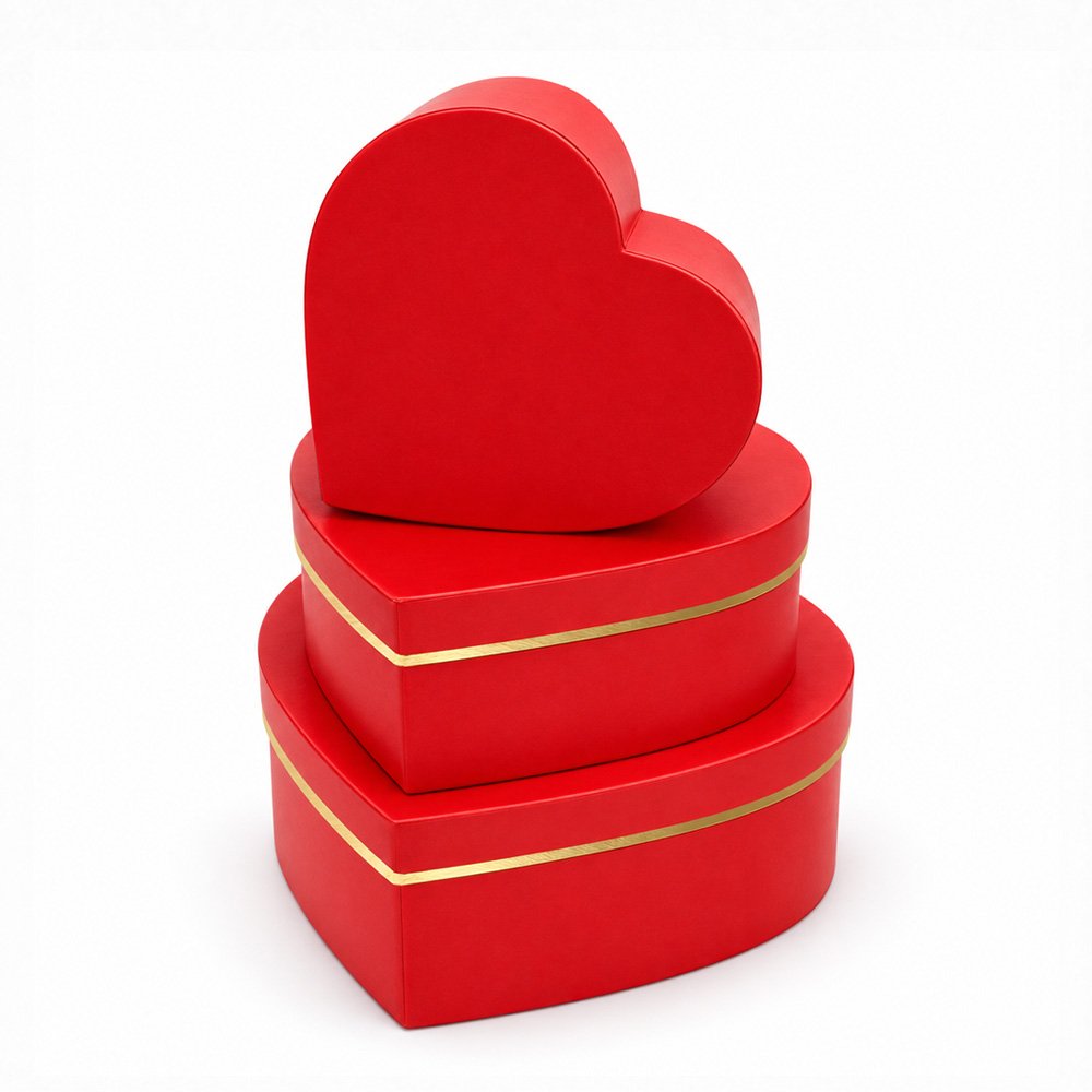 Set of 3 Foil-Stamped Heart-Shaped Flower Boxes - Image 5