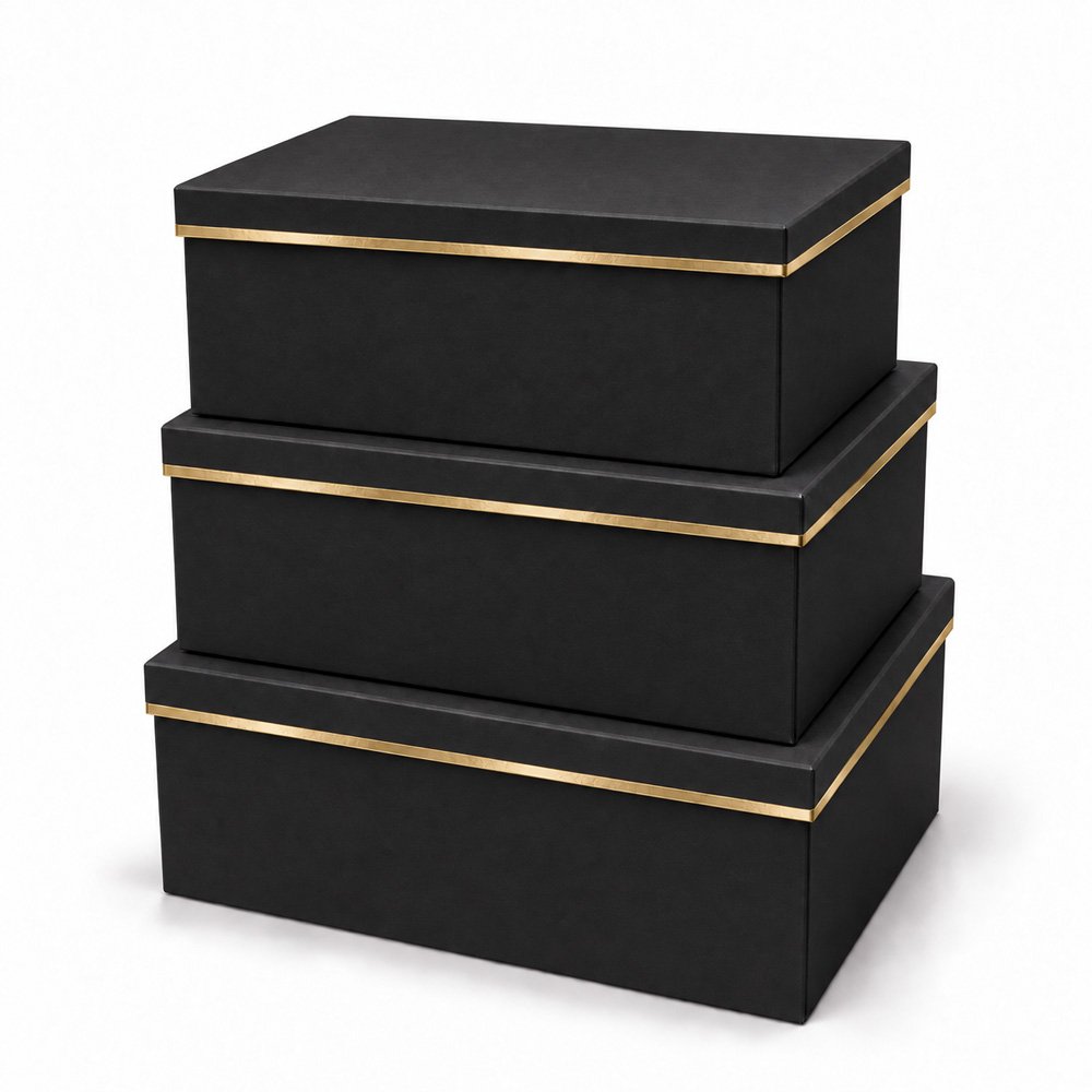 Set of 3 Foil-Stamped Rectangular Flower Boxes - Image 2