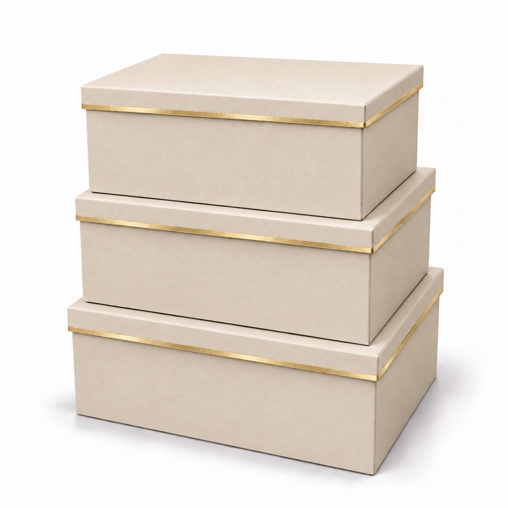 Set of 3 Foil-Stamped Rectangular Flower Boxes - Image 3