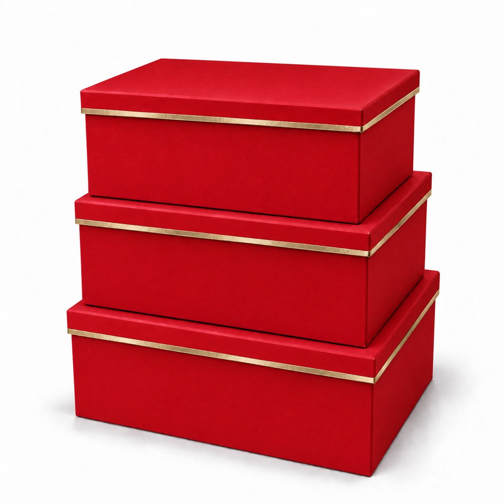 Set of 3 Foil-Stamped Rectangular Flower Boxes - Image 5