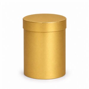 Gold Round Flower Box - Ø 7.6 × 10.2 cm (D × H)