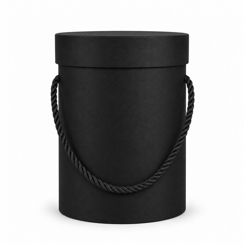Round Flower Box with Rope Handles - Ø 10.2 × 15.2 cm (D × H) - Image 2