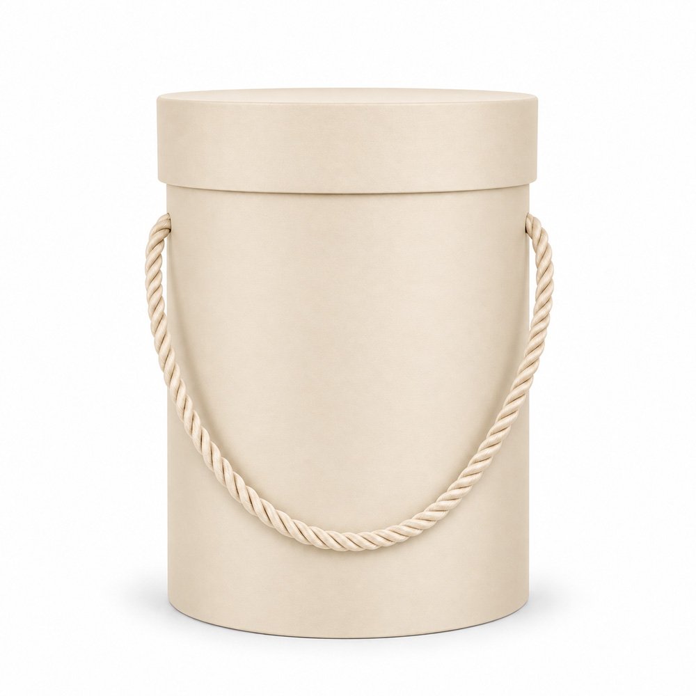 Round Flower Box with Rope Handles - Ø 10.2 × 15.2 cm (D × H) - Image 3