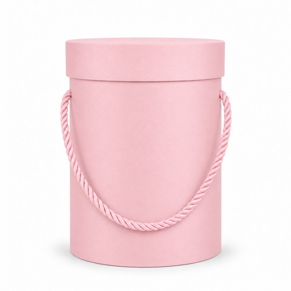 Round Flower Box with Rope Handles - Ø 10.2 × 15.2 cm (D × H)