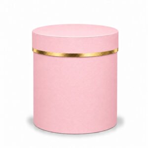 Foil-Stamped Round Flower Box - Ø 12 × 15 cm (D × H)