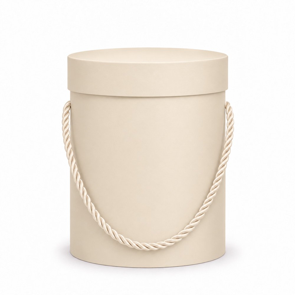 Round Flower Box with Rope Handles - Ø 13.5 × 18 cm (D × H) - Image 3