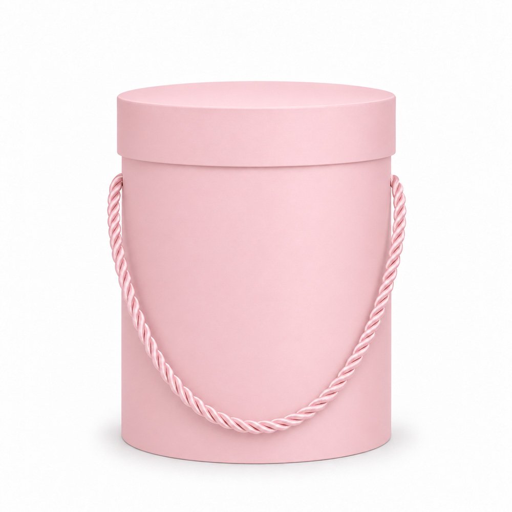 Round Flower Box with Rope Handles - Ø 13.5 × 18 cm (D × H)