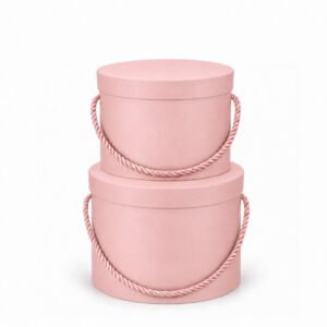 Set of 2 Round Flower Boxes with Rope Handles
