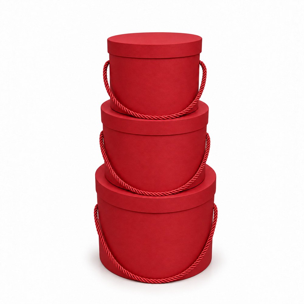 Set of 3 Round Flower Boxes with Rope Handles - Image 4