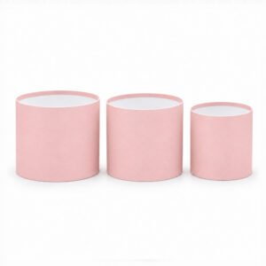 Set of 3 Round Flower Boxes without Lids