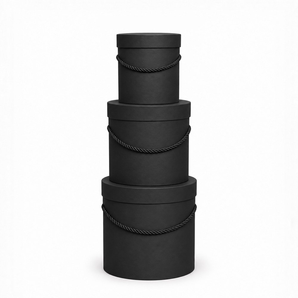 Set of 3 Round Flower Boxes with Rope Handles - Image 2