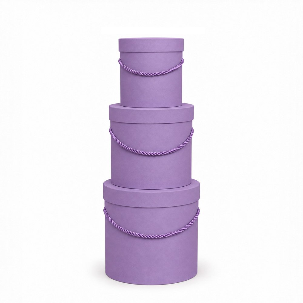 Set of 3 Round Flower Boxes with Rope Handles - Image 3