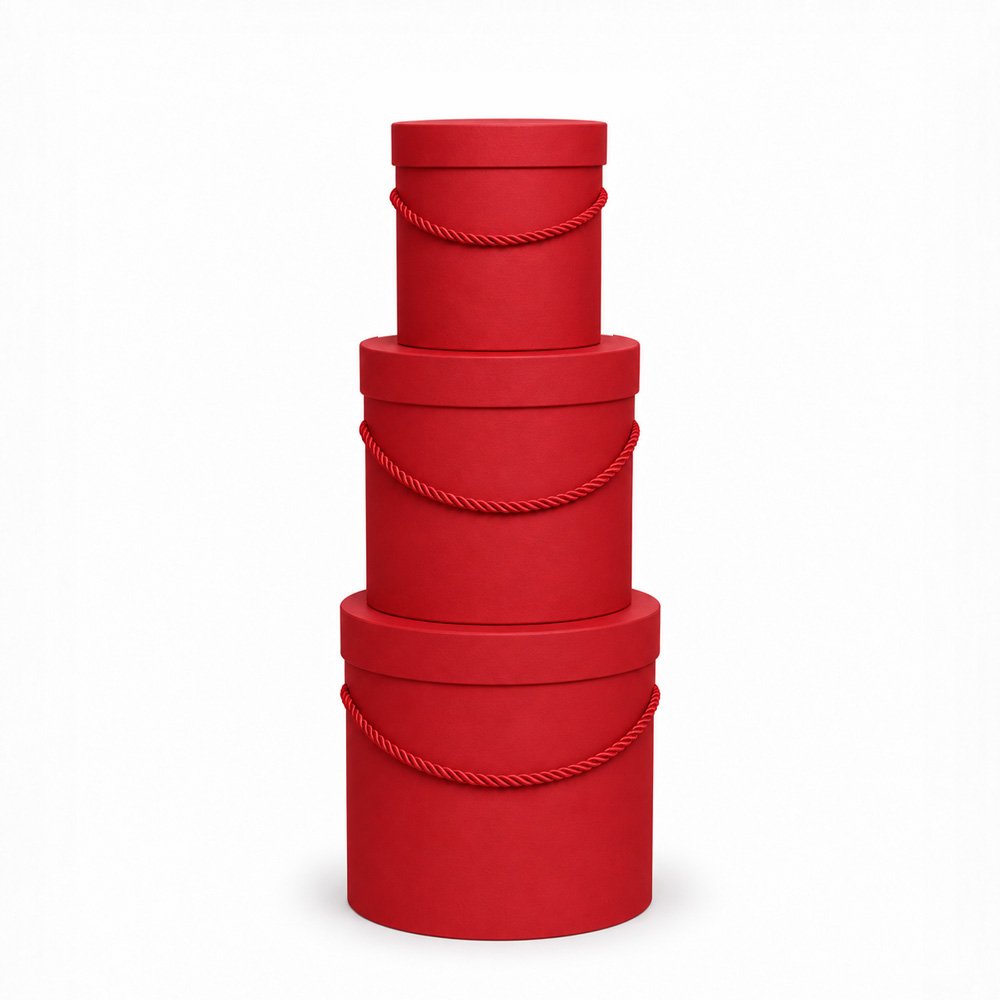 Set of 3 Round Flower Boxes with Rope Handles - Image 4
