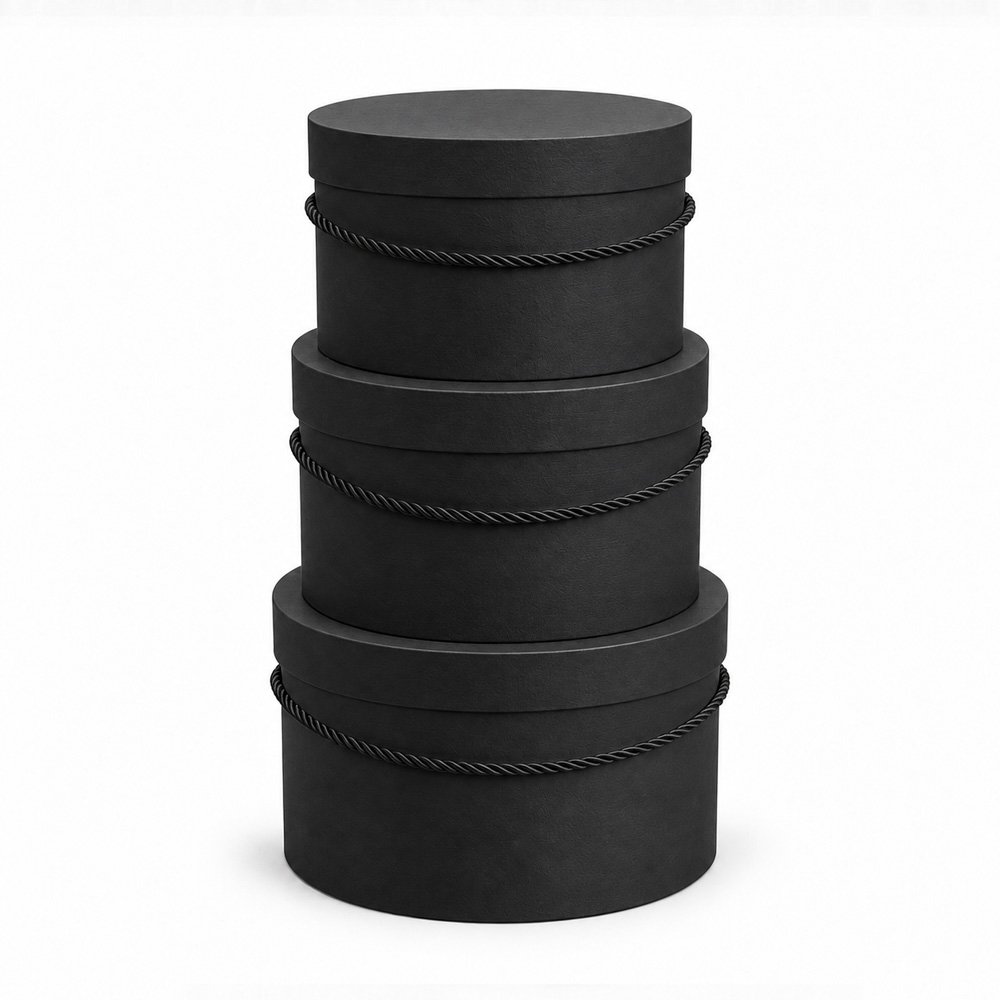 Set of 3 Round Flower Boxes with Rope Handles - Image 2