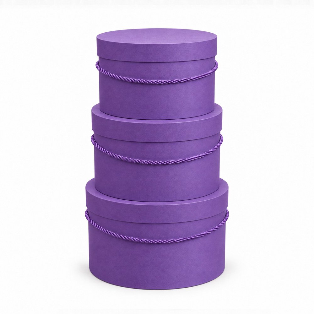 Set of 3 Round Flower Boxes with Rope Handles - Image 3