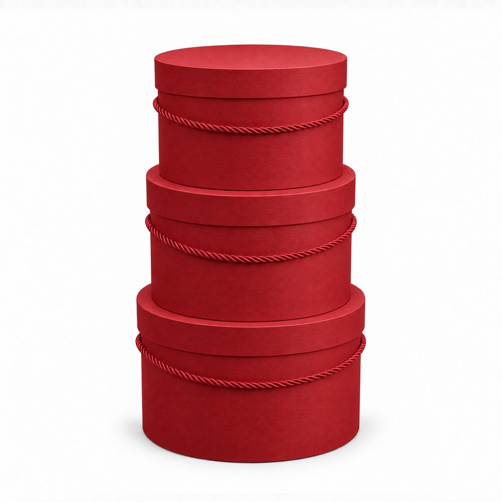 Set of 3 Round Flower Boxes with Rope Handles - Image 4