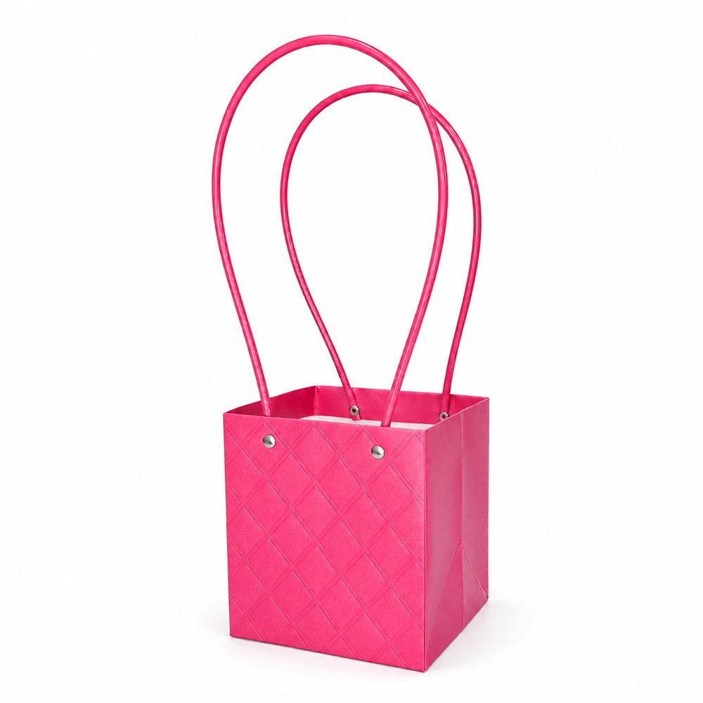 Embossed Square Plain Waterproof Cardboard Paper Bag - Image 2