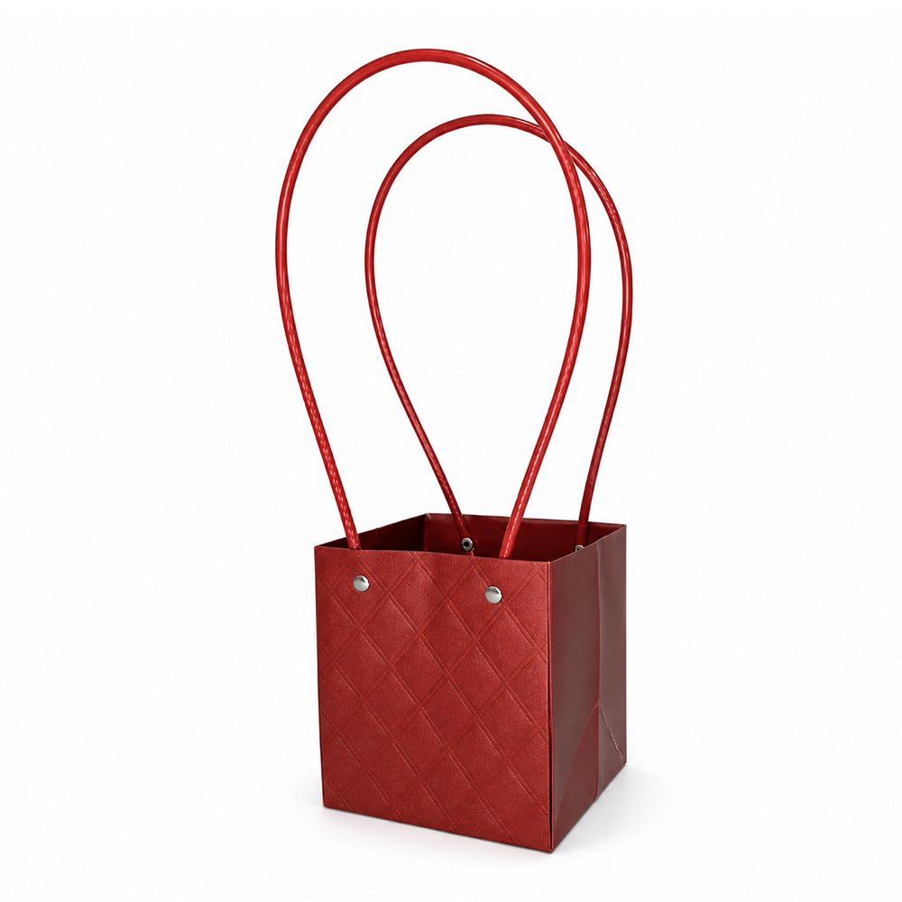 Embossed Square Plain Waterproof Cardboard Paper Bag - Image 3