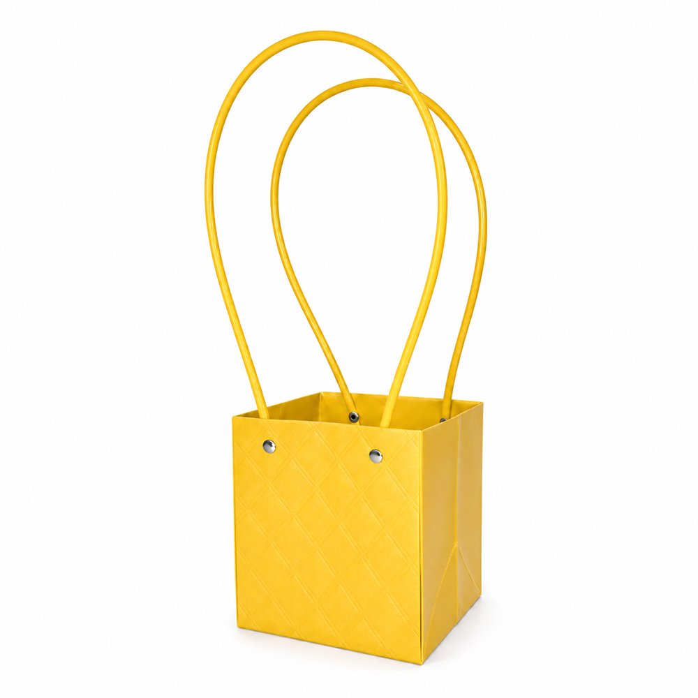 Embossed Square Plain Waterproof Cardboard Paper Bag - Image 5