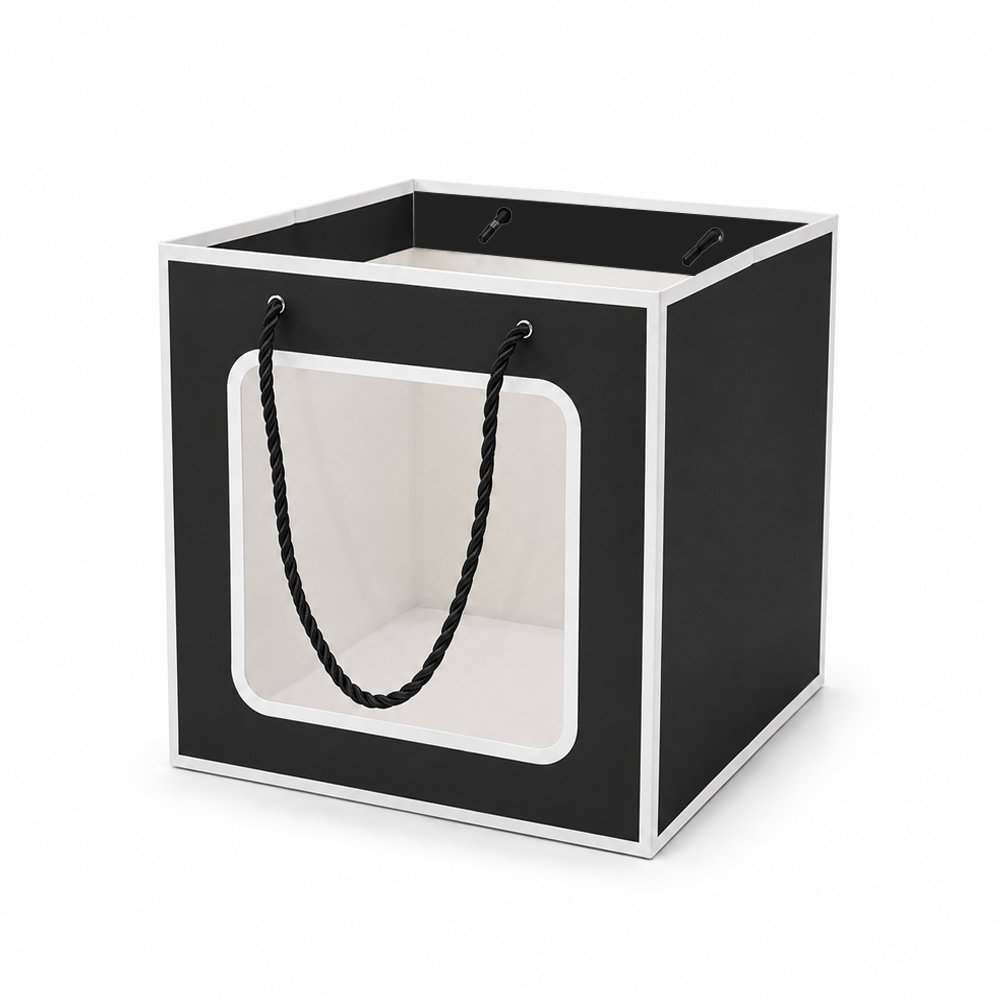 Square Cardboard Paper Bag with Window - Image 3