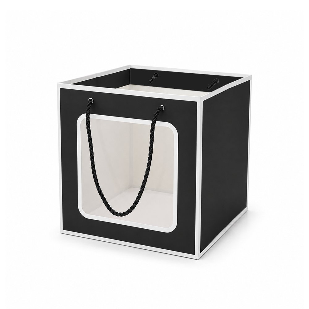 Square Cardboard Paper Bag with Window - Image 4