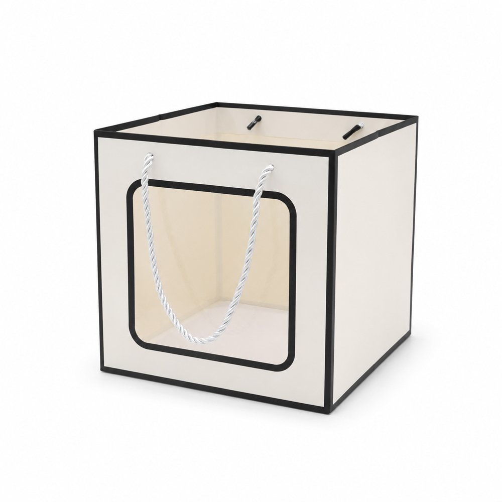Square Cardboard Paper Bag with Window