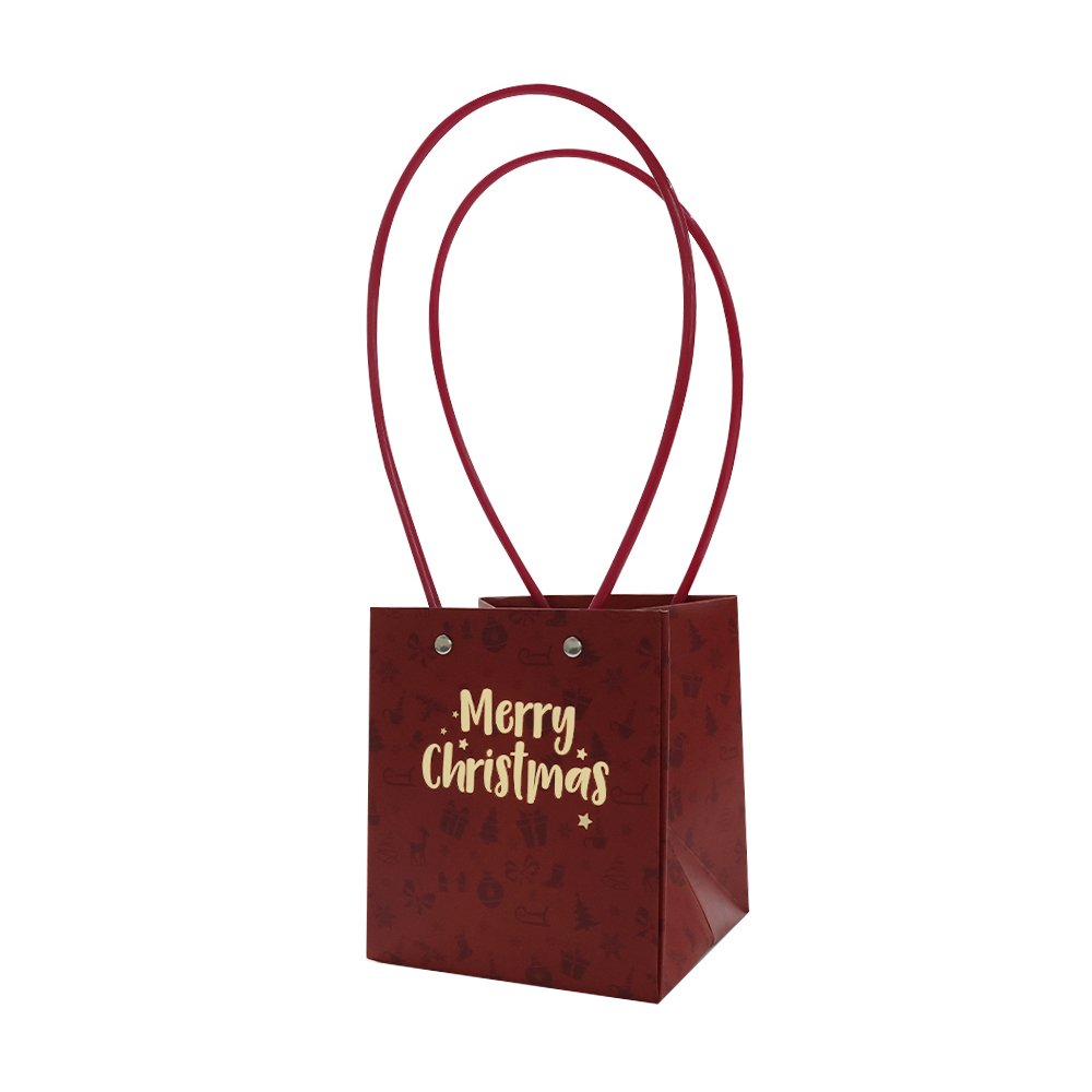 Christmas Speckle-Print Waterproof Cardboard Flower Bag - Image 7