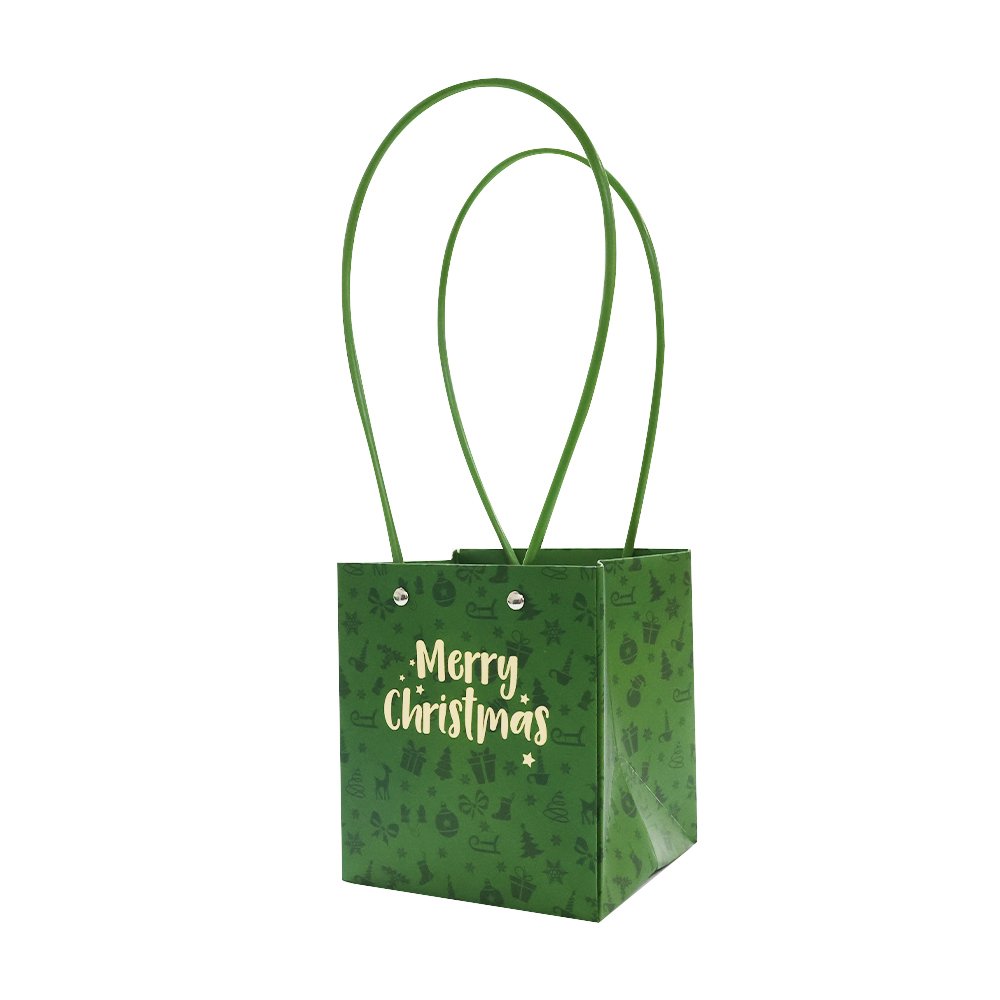 Christmas Speckle-Print Waterproof Cardboard Flower Bag - Image 4