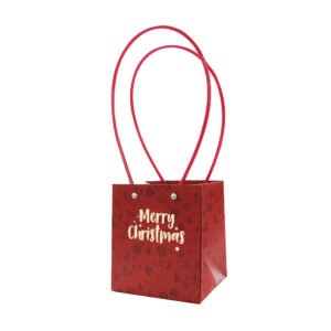 Christmas Speckle-Print Waterproof Cardboard Flower Bag