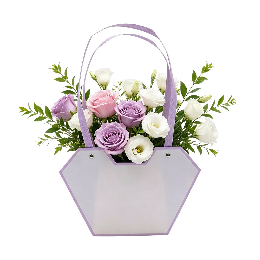 Christmas Waterproof Cardboard Flower Bag with Paper Handles - Image 14