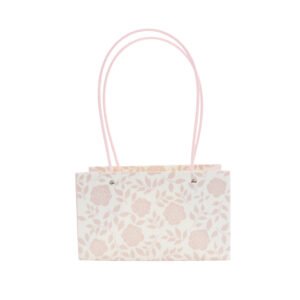 Leaf-Print Waterproof Rectangular Cardboard Flower Bag