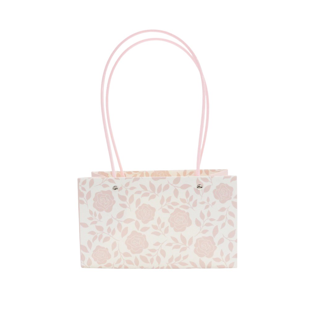 Leaf-Print Waterproof Rectangular Cardboard Flower Bag