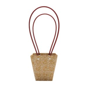 Floral-Print Waterproof T-Shaped Cardboard Flower Bag - 12.5 × 8 × 12 cm