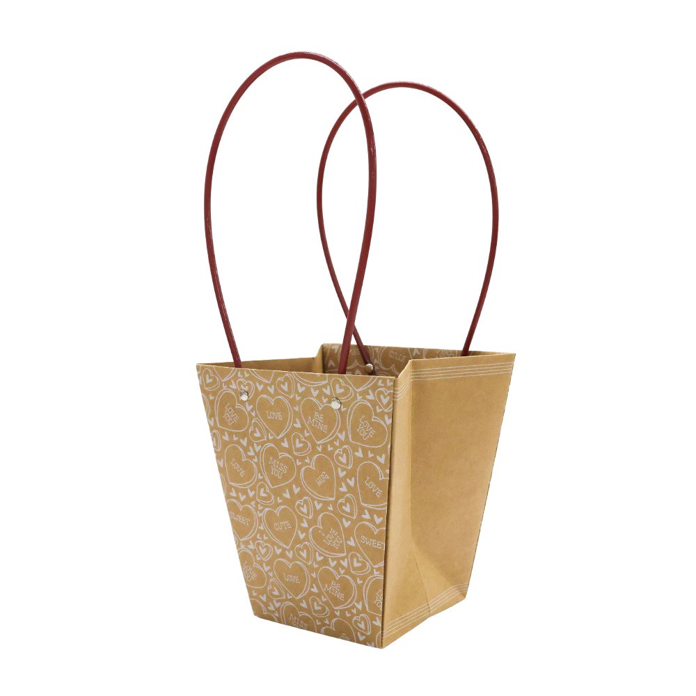 Floral-Print Waterproof T-Shaped Cardboard Flower Bag - 17.5 × 11.5 × 19 cm - Image 2