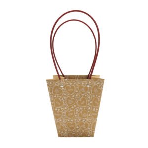 Floral-Print Waterproof T-Shaped Cardboard Flower Bag - 17.5 × 11.5 × 19 cm