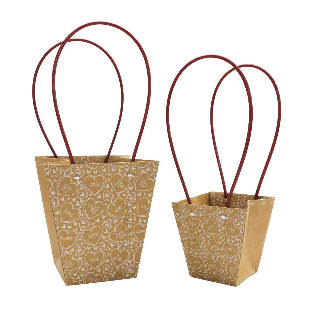 Floral-Print Waterproof T-Shaped Cardboard Flower Bag - 17.5 × 11.5 × 19 cm - Image 3