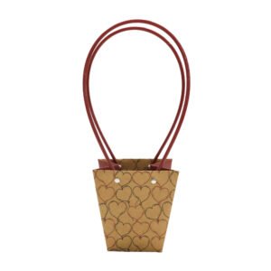 Heart Line-Print Waterproof T-Shaped Cardboard Flower Bag - 12.5 × 8 × 12 cm