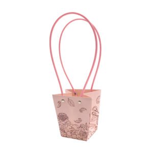 Rose Line-Art Print Waterproof T-Shaped Cardboard Flower Bag