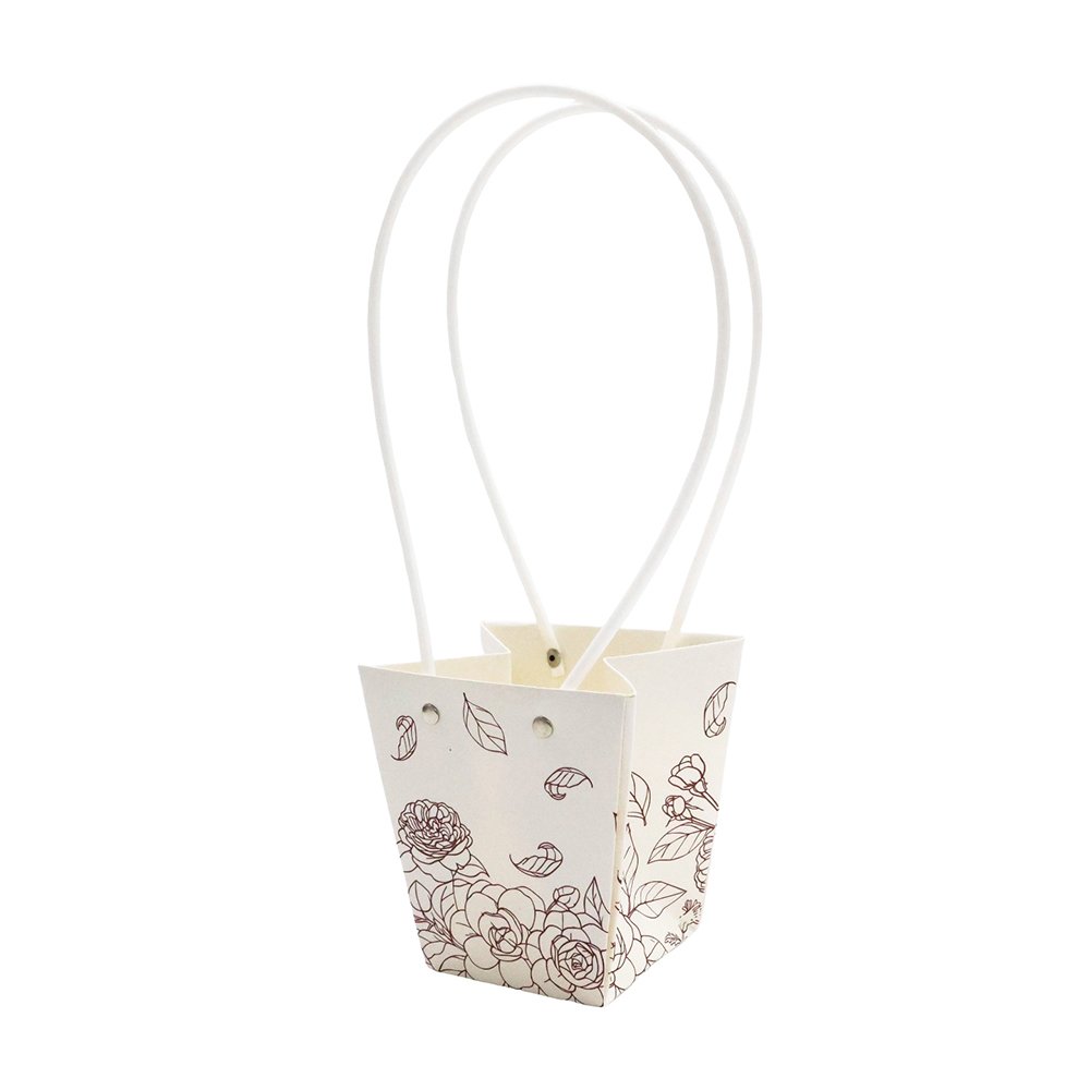 Rose Line-Art Print Waterproof T-Shaped Cardboard Flower Bag - Image 2