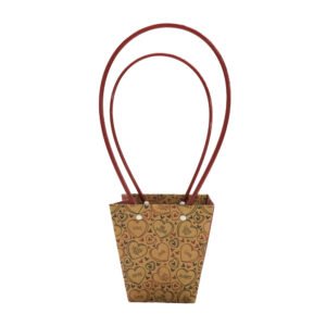 Vintage-Print Waterproof T-Shaped Cardboard Flower Bag - 12.5 × 8 × 12 cm