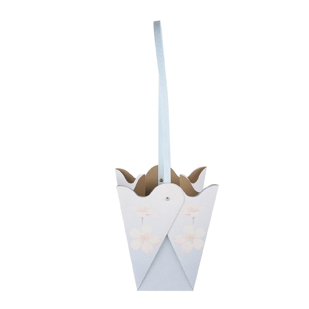 Cherry Blossom Print Waterproof Tulip-Shaped Kraft Paper Flower Bag - Image 2
