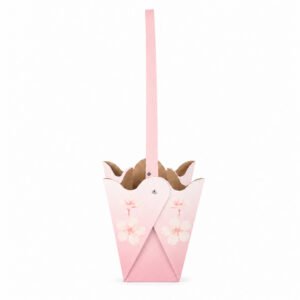 Cherry Blossom Print Waterproof Tulip-Shaped Kraft Paper Flower Bag