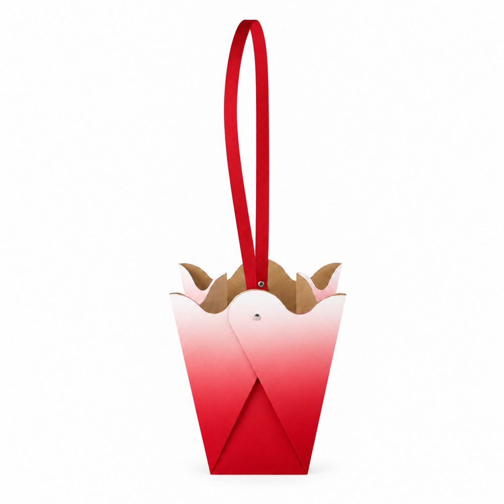 Color-Block Waterproof Tulip-Shaped Kraft Paper Flower Bag - Image 4