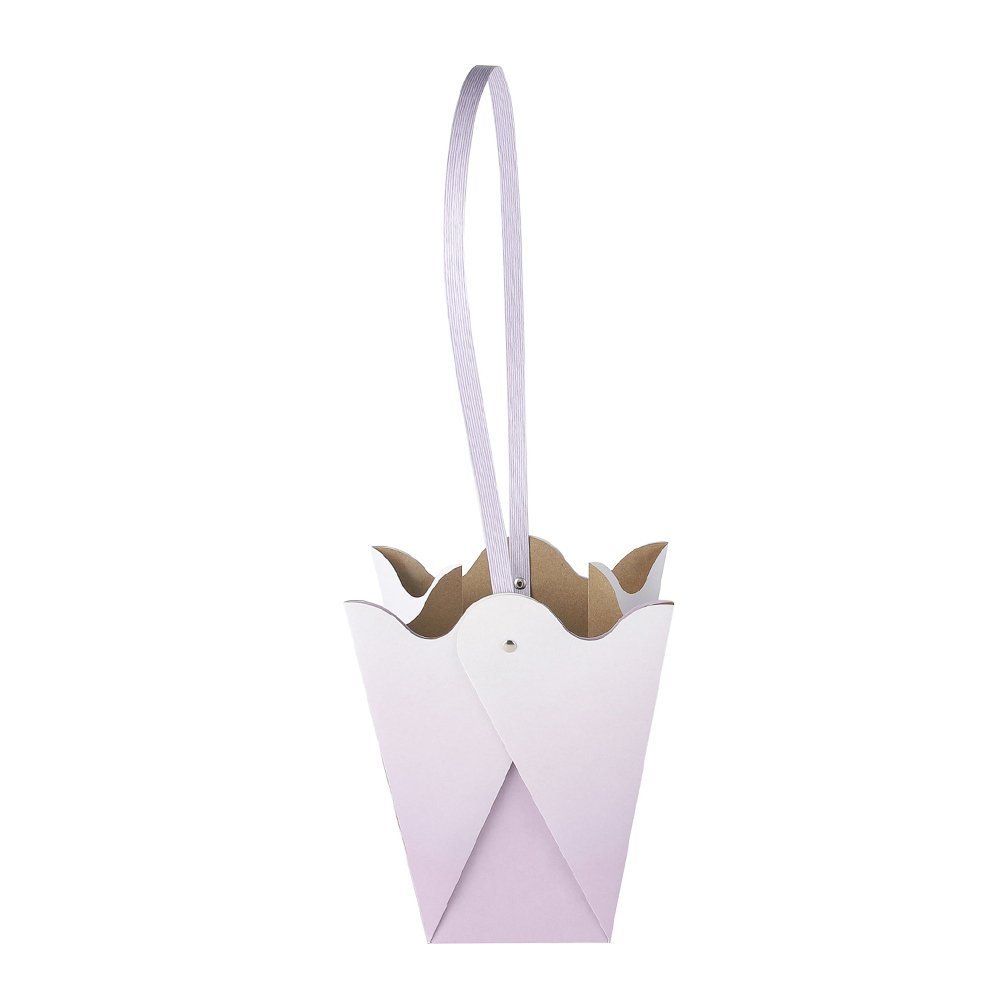 Color-Block Waterproof Tulip-Shaped Kraft Paper Flower Bag - Image 2